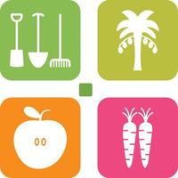 Gardening Tools and Palm tree Icon vector