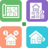 Blueprint and loan Icon vector