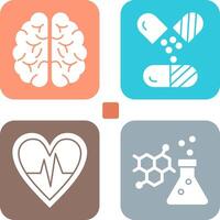 Brain and Capsule Icon vector