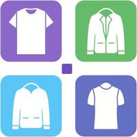 Plain T Shirt and Stylish Jacket Icon vector