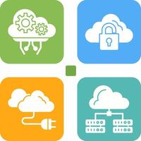 Cloud Comuting and Lock Icon vector