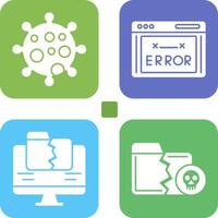 Virus and Error Code Icon vector