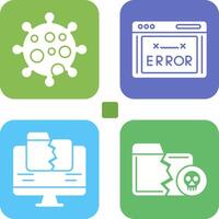 virus y error código icono vector