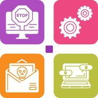 Stop and Setting Icon vector