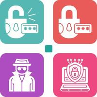 Unlock and Protect Icon vector