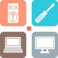 Cpu and Screw driver Icon vector