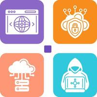 Cloud Security and Website Icon vector