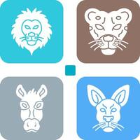 león y leopardo icono vector