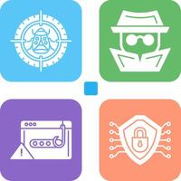 Bug Target and Hacker Icon vector