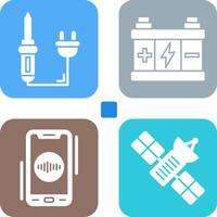 Soldering and Battery Icon vector