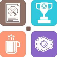 Pie Chart and Trophy Icon vector