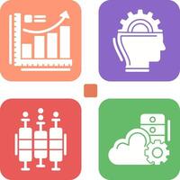 Growth Chart and Machine Learning Icon vector