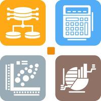 Structured Data and Calculator Icon vector