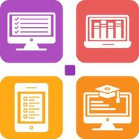 Online Checklist and Online Library Icon vector