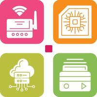 Wifi Router and Chip Icon vector