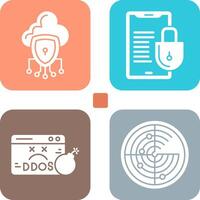 Data Protection and Smart Phone Icon vector