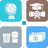 Globe and Graduation Icon vector