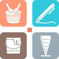 Drum and Pen Icon vector