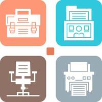 Briefcase and Folder Icon vector