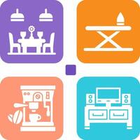 Iron Board and Table Icon vector