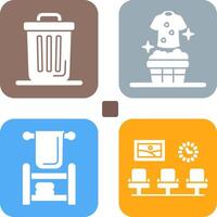 Trash Can and Laundary Icon vector