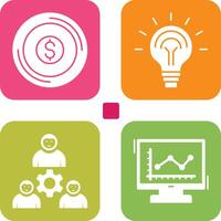 Coin and Idea Icon vector