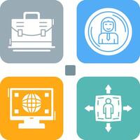 Briefcase and User Icon vector