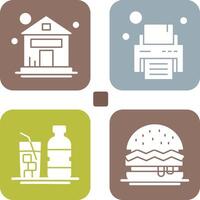 House and Printer Icon vector