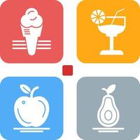 Ice Cream and Cocktail Icon vector