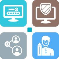 Password and Shield Icon vector