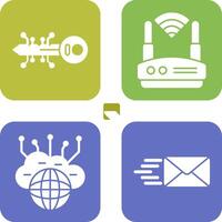 Key and WIFI Icon vector