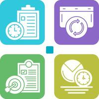 Time Management and Refresh Icon vector