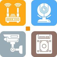 Router and Web Cam Icon vector