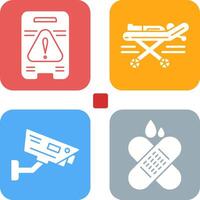 Caution Sign and Stretcher Icon vector