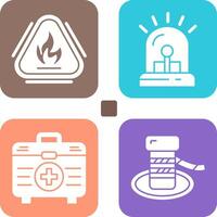 Caution Fire and Siren Icon vector