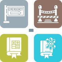 Emergency Sign and Do Not Cross Line, Icon vector