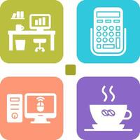 Office Desk and Calculator Icon vector