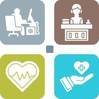 Computer Worker and Office Reception Icon vector