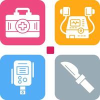 Defribillator and First Aid Kit Icon vector