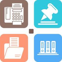 Fax Machine and Pin Icon vector