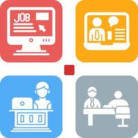 Online Job and Online Job Interview Icon vector