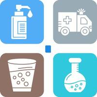 Hand Soap and Ambulance Icon vector