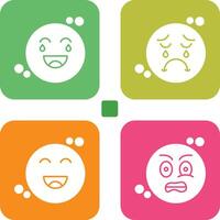 Loughing and Unhappy Icon vector