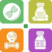 Dna and Tablets Icon vector