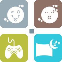 Tongue Out and Sleep Icon vector