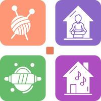 tejido de punto y yoga a hogar icono vector