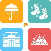 Umbrella and Winter Socks Icon vector