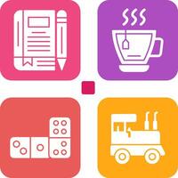 Tea and Diary Icon vector