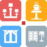 Lamp and Coffee Table Icon vector