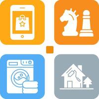 Online Shopping and Chess Piece Icon vector